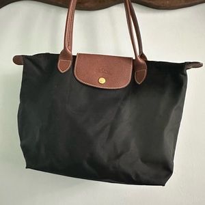 Black long champ tote
